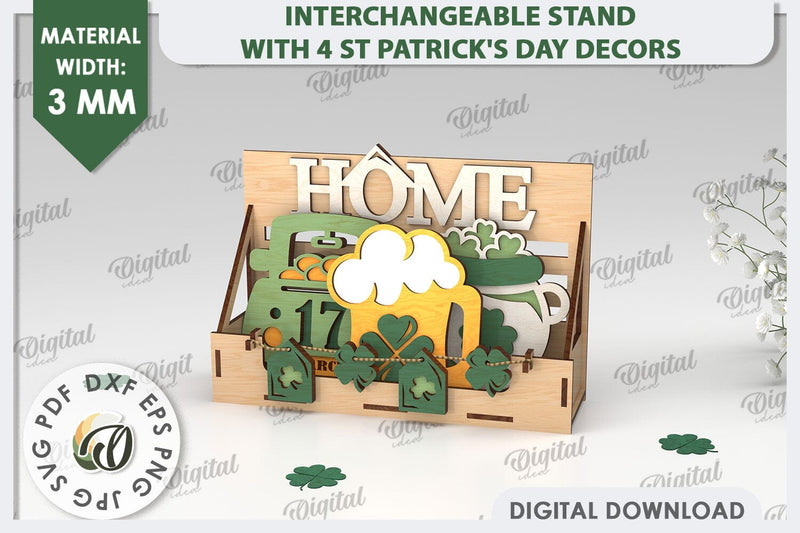 Interchangeable Stand St Patrick's Day Laser Cut SVG Evgenyia Guschina 