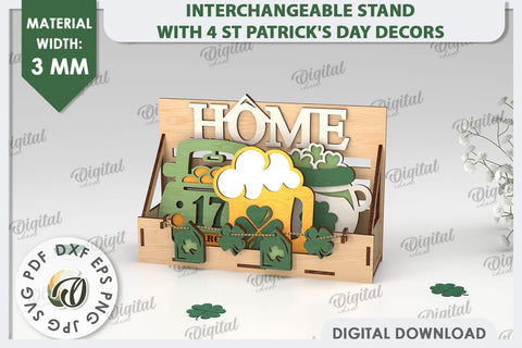 Interchangeable Stand St Patrick's Day Laser Cut SVG Evgenyia Guschina 