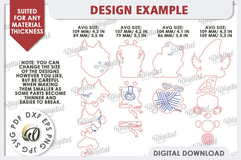 Interchangeable Stand Valentine's Day Laser Cut. Love Sign SVG Evgenyia Guschina 