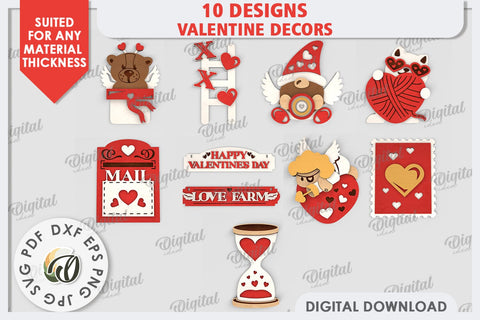 Interchangeable Stand Valentine's Day Laser Cut. Love Sign SVG Evgenyia Guschina 