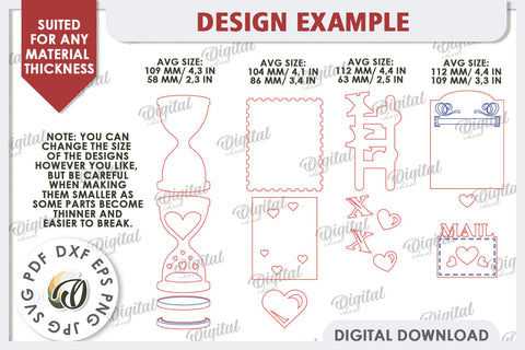 Interchangeable Stand Valentine's Day Laser Cut. Love Sign SVG Evgenyia Guschina 