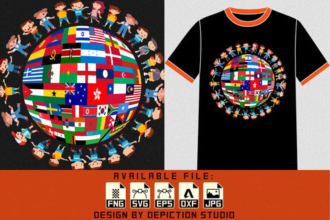 International Day Of Peace National Flags T-Shirt, World Peace United Countries Shirt Print Template Sketch DESIGN Depiction Studio 