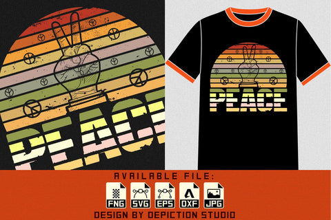 International Day of Peace T-Shirt, Peace Vintage Shirt, World Peace Sunset Shirt Print Template Sketch DESIGN Depiction Studio 