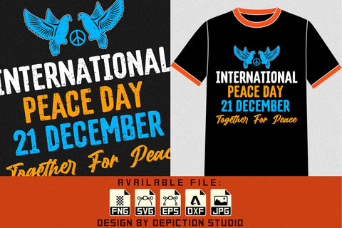 International Peace Day 21 December Together For Peace T-Shirt, World Peace Shirt Print Template Sketch DESIGN Depiction Studio 