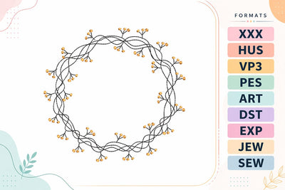 Intertwined Berry Wreath Monogram Frame Embroidery Design Embroidery/Applique DESIGNS sg embroidery 