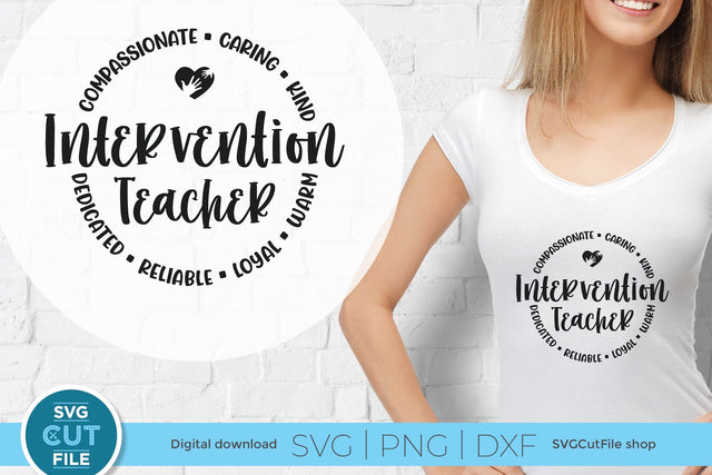 Intervention Teacher svg, Intervention specialist, academic intervention svg, behavioral health, svg dxf png, heart word, school counselor SVG SVG Cut File 
