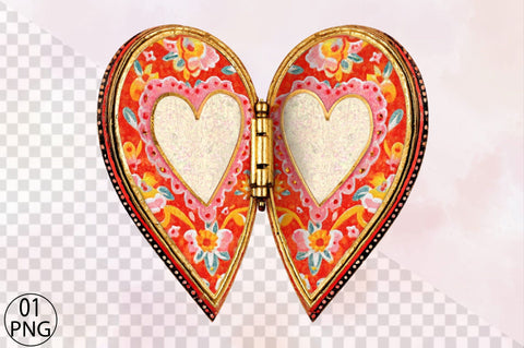 Intricate heart-shaped keepsake box Sublimation SVGArt 