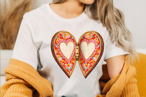 Intricate heart-shaped keepsake box Sublimation SVGArt 