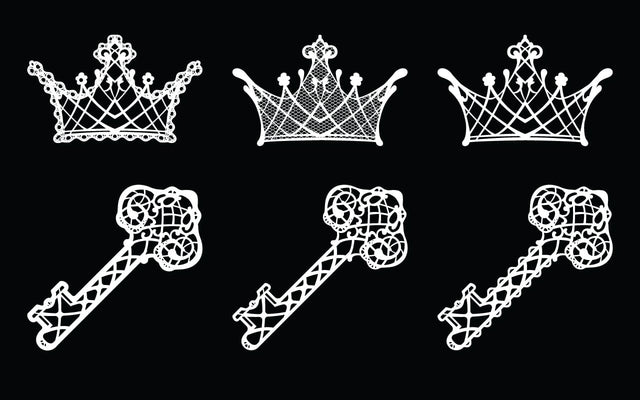 Intricate Laser-Cut Crown and Key SVG Designs SVG naemmiah021 