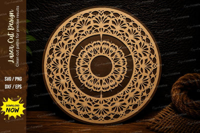 Intricate Mandala Circle Laser Cut SVG Design SVG Regulrcrative 