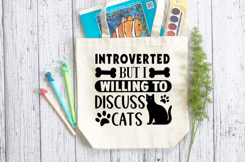 Introverted but i willing to discuss cats SVG Design SVG Regulrcrative 