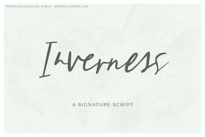 Inverness Signature Script Font Beck McCormick 