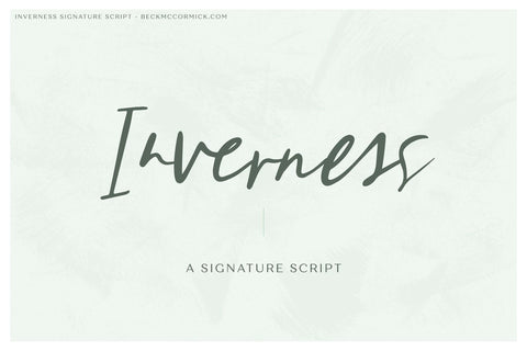 Inverness Signature Script Font Beck McCormick 