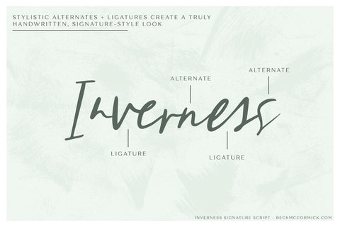 Inverness Signature Script Font Beck McCormick 