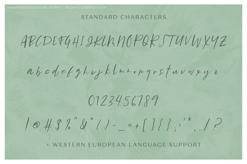 Inverness Signature Script Font Beck McCormick 