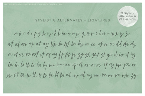 Inverness Signature Script Font Beck McCormick 