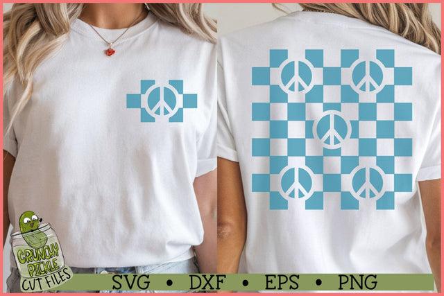 Inverted Peace Sign Checkerboard SVG Files SVG Crunchy Pickle 