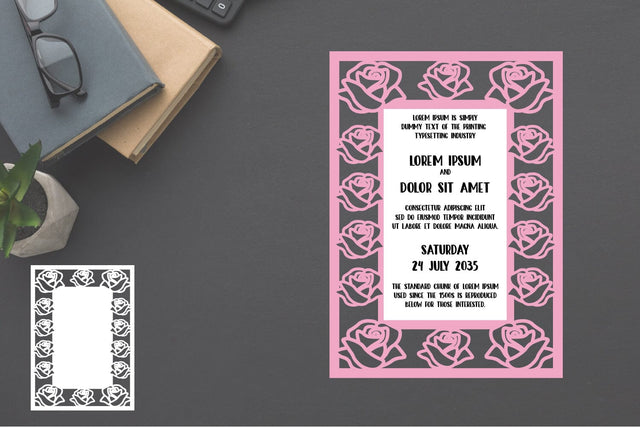 Invitations Template Papercut, Wedding Invitation Template SVG zafrans studio 