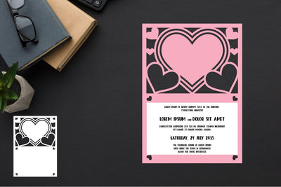 Invitations Template Papercut, Wedding Invitation Template SVG zafrans studio 