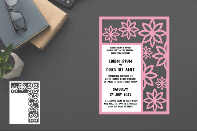 Invitations Template Papercut, Wedding Invitation Template SVG zafrans studio 
