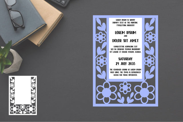 Invitations Template Papercut, Wedding Invitation Template SVG zafrans studio 