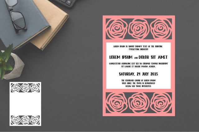 Invitations Template Papercut, Wedding Invitation Template SVG zafrans studio 