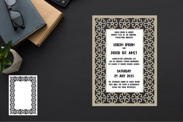 Invitations Template Papercut, Wedding Invitation Template SVG zafrans studio 