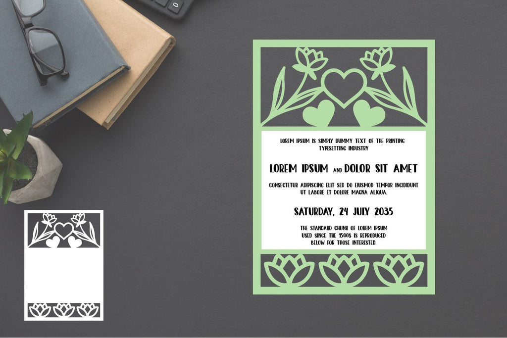 Invitations Template Papercut, Wedding Invitation Template - So Fontsy