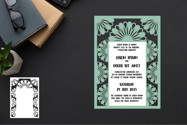 Invitations Template Papercut, Wedding Invitation Template SVG zafrans studio 