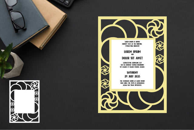 Invitations Template Papercut, Wedding Invitation Template SVG zafrans studio 