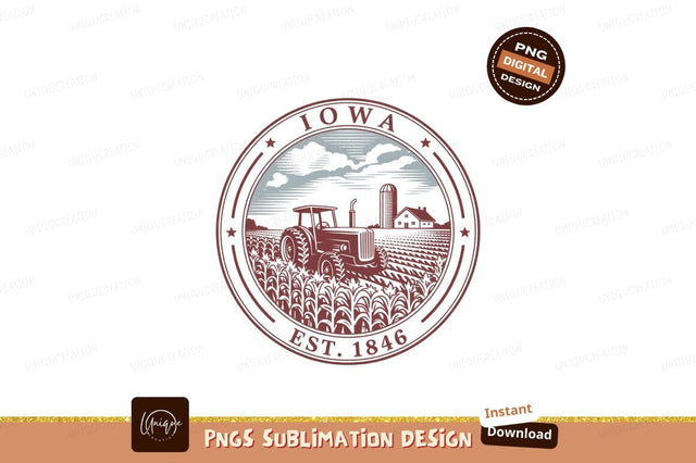 Iowa farm tractor cornfield silo image Sublimation Designangry 