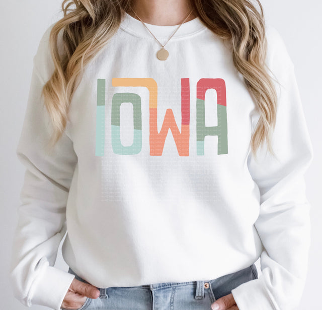 Iowa Retro Typography PNG | Vintage State Name Design | Sublimation Digital Download Sublimation Print Perfect Design Shop 