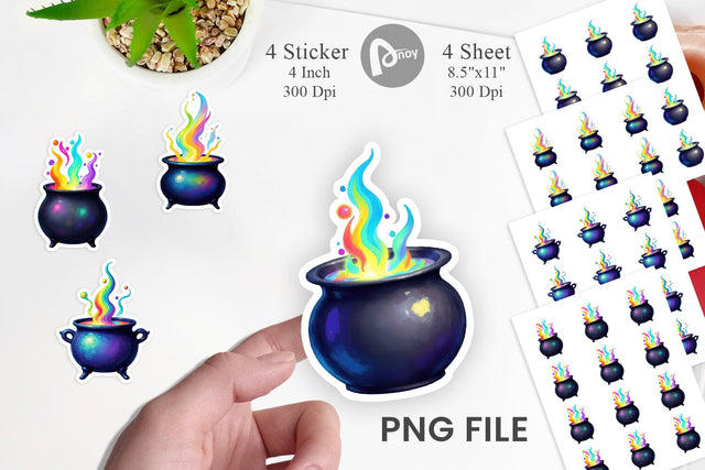 Iridescent Bubble Cauldron Sticker Sublimation artnoy 