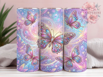 Iridescent Butterflies 20oz Tumbler, Iridescent Butterfly, Butterflies Tumbler, Iridescent Tumbler, Butterfly Tumbler, Iridescent PNG, Butterfly Wrap PNG, 20oz Tumbler Wrap Sublimation Li Zamperini 