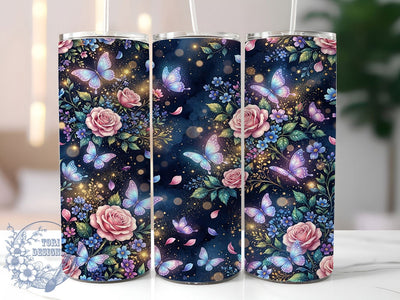 Iridescent Butterfly Night 20oz Tumbler, Iridescent Butterfly, Butterfly Night, Night Butterfly, Butterfly Tumbler, 20oz Tumbler, Iridescent Tumbler, Tumbler Wrap Sublimation ToriDesigns 