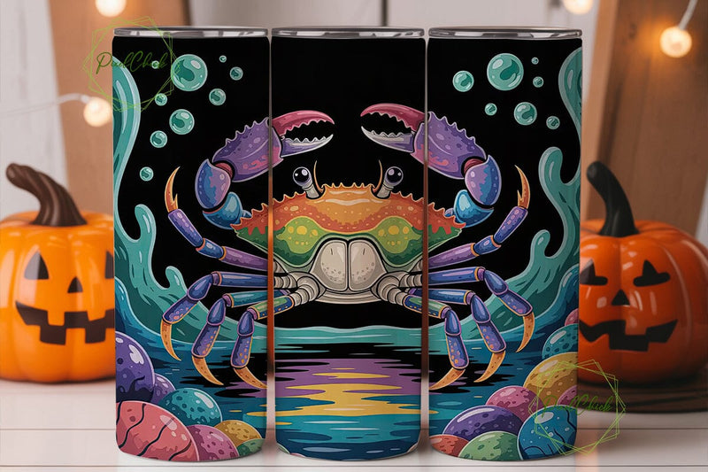 Iridescent Crab 20oz Tumbler Wrap Sublimation PixelChick 
