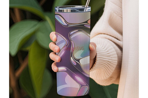 Iridescent Crystal 20oz Tumbler Wrap Sublimation DesignSVG 