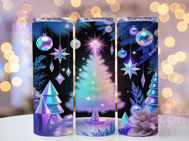 Iridescent Crystal Christmas Tumbler, Sparkly Tree Wrap, Festive Crystal Sublimation Design, 20oz Holiday Sparkle Tumbler, Whimsical Christmas Mug, Glittering Tree Cup, Shimmering Holiday Art Sublimation SvggirlplusArt 