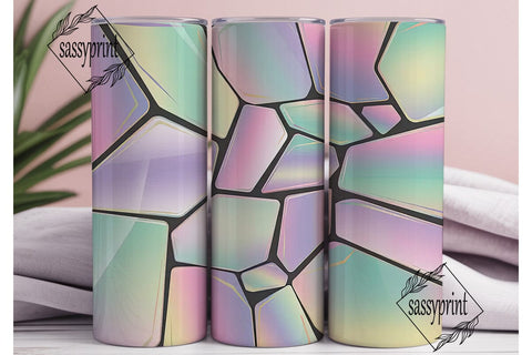 Iridescent Crystal Tumbler Wrap Sublimation sassyprint 