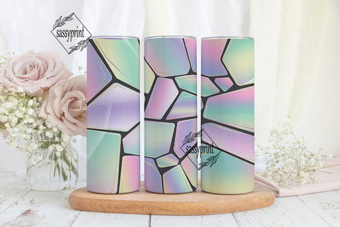Iridescent Crystal Tumbler Wrap Sublimation sassyprint 