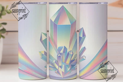 Iridescent Crystal Tumbler Wrap Sublimation sassyprint 