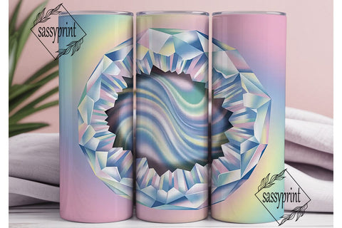 Iridescent Crystal Tumbler Wrap Sublimation sassyprint 