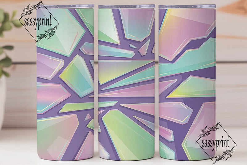 Iridescent Crystal Tumbler Wrap Sublimation sassyprint 