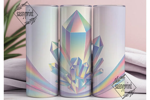 Iridescent Crystal Tumbler Wrap Sublimation sassyprint 