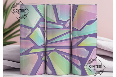Iridescent Crystal Tumbler Wrap Sublimation sassyprint 