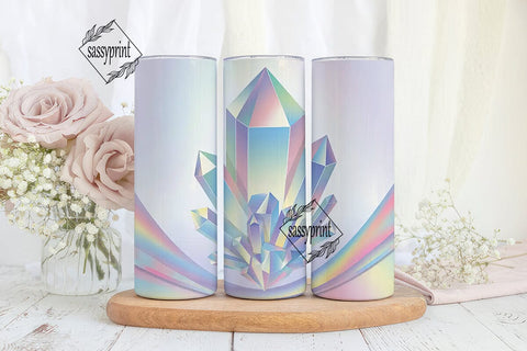 Iridescent Crystal Tumbler Wrap Sublimation sassyprint 
