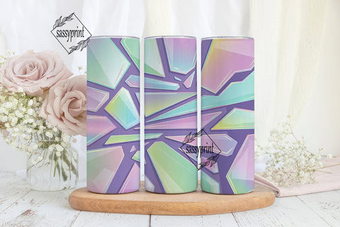 Iridescent Crystal Tumbler Wrap Sublimation sassyprint 