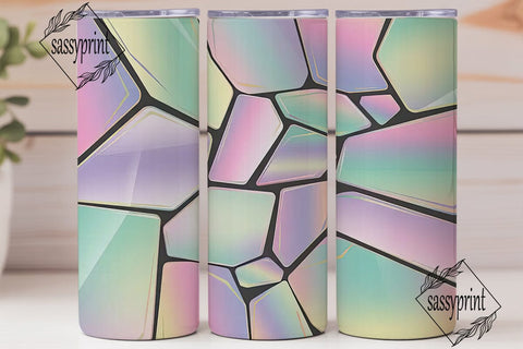 Iridescent Crystal Tumbler Wrap Sublimation sassyprint 
