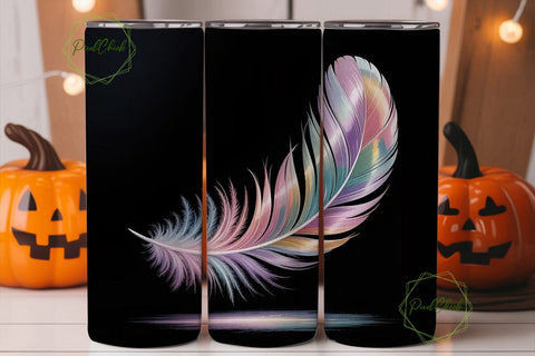 Iridescent Feather Dream 20oz Tumbler Sublimation PixelChick 