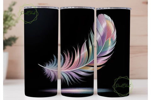 Iridescent Feather Dream 20oz Tumbler Sublimation PixelChick 